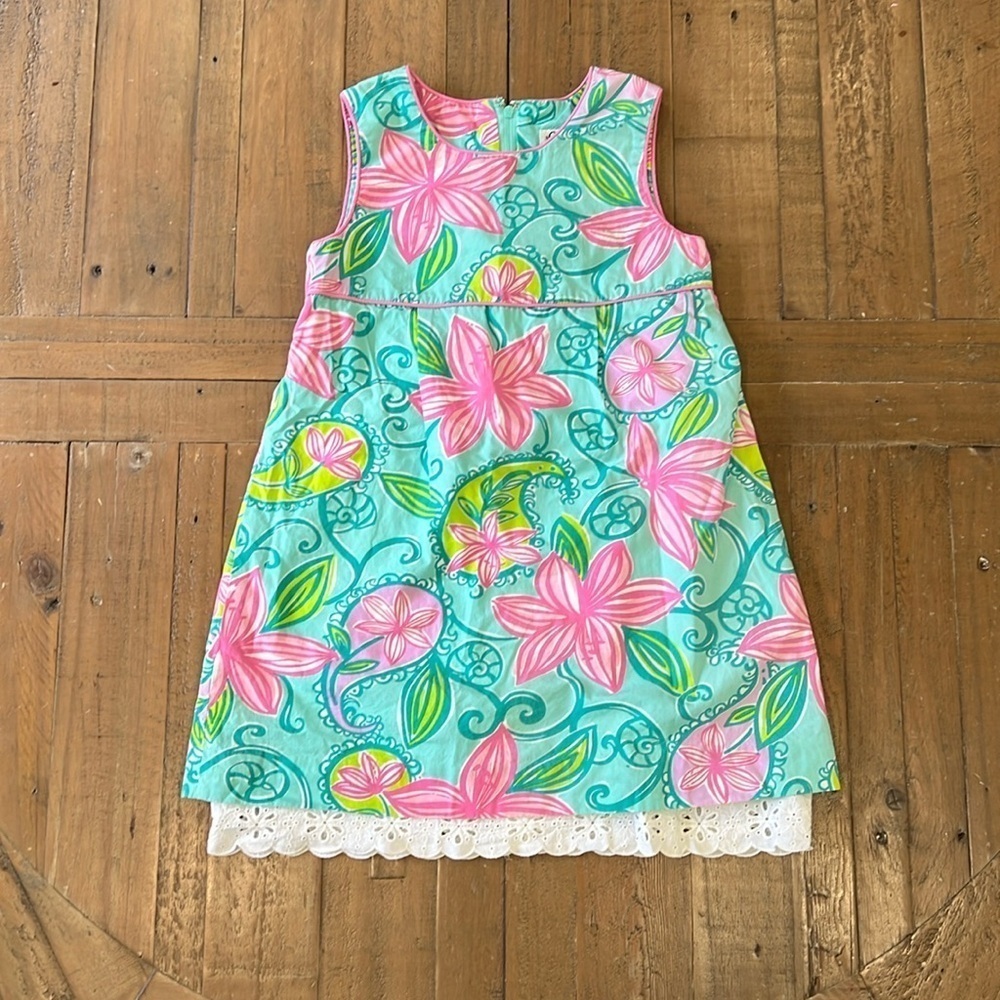 Lilly Pulitzer aqua floral shift dress